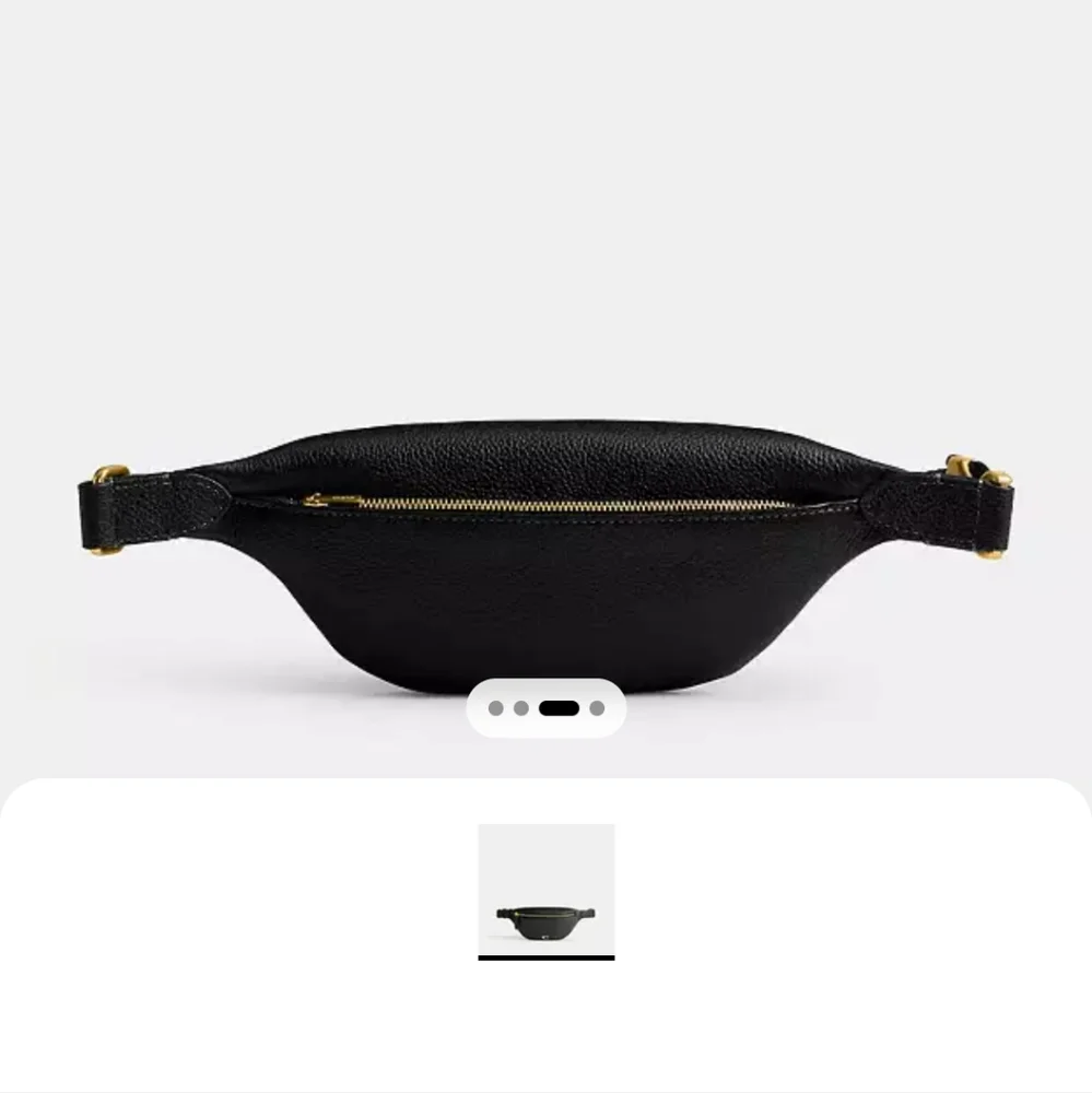 New! Essential Black Leather Belt Bag #CR507 - Picture 2 of 9